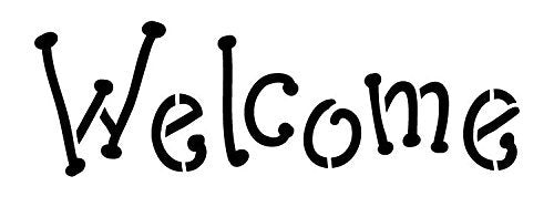 Welcome Stencil by StudioR12  Whimsical Fun Word Art - Mini 8 x 3 Reu – StudioR12  Stencils