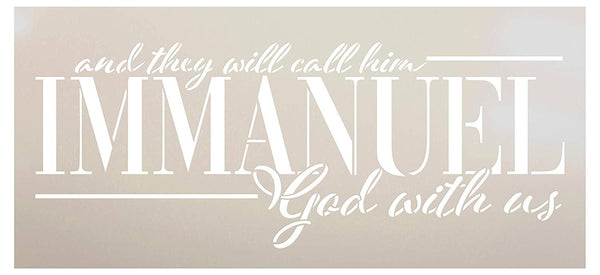 And They Will Call Him Immanuel by StudioR12 | Christmas & Holiday | for Painting Wood Signs | Word Art Reusable | Family Dining Room | Chalk Mixed Multi-Media | DIY Home - Choose Size