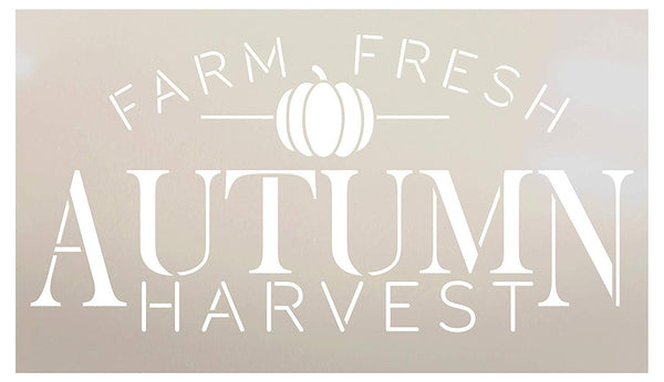 Farm Fresh Autumn Harvest Small Pumpkin Stencil by StudioR12 | Wood Signs | Word Art Reusable | Family Dining Room | Painting Chalk Mixed Media Multi-Media | DIY Home - Choose Size