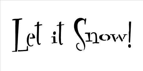 Let It Snow Stencil by StudioR12 | Funky Retro Word Art - Mini 6 x 3-inch Reusable Mylar Template | Painting, Chalk, Mixed Media | Use for Journaling, DIY Home Decor - STCL1389_1