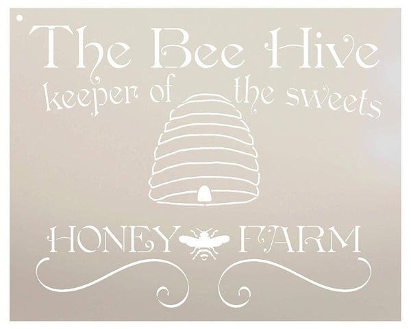 The Bee Hive - Honey Farm Stencil by StudioR12 | Reusable Mylar Template | Use to Paint Wood Signs - Pallets - DIY Country Christmas - Select Size