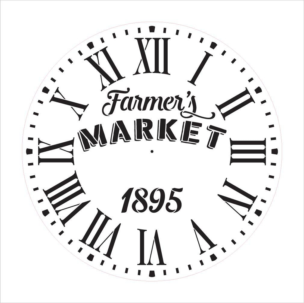 Farmhouse Clock Face Stencil by StudioR12 Roman Numerals Clock Art