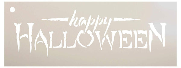 Happy Halloween Stencil by StudioR12 | Reusable Mylar Template | Use to Paint Wood Signs - Pallets - Pillows - DIY Fall & Halloween Decor - Select Size (13
