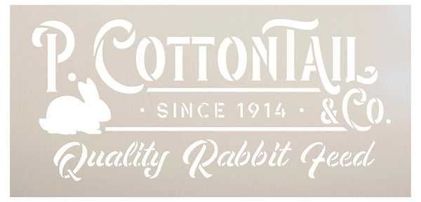 P. Cottontail Rabbit Co. Stencil by StudioR12 | DIY Fun Spring Easter Bunny Home Decor | Quality Feed | Craft & Paint Farmhouse Wood Signs | Reusable Mylar Template | Select Size | STCL3411