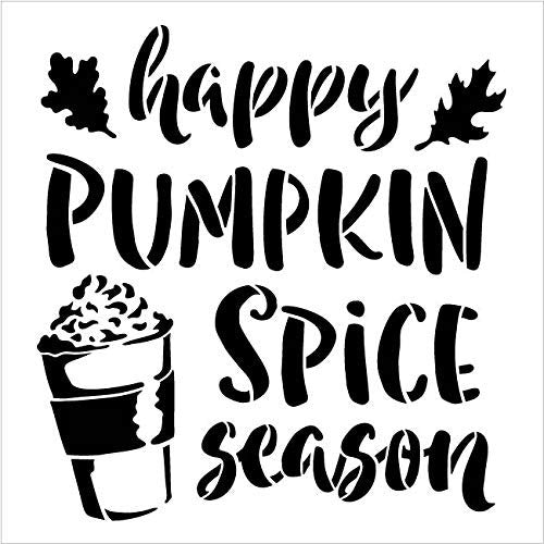 Happy Pumpkin Spice Stencil by StudioR12 | DIY Seasonal Latte Coffee S ...