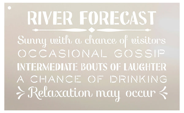 River Forecast - Sunny with a Chance of Visitors Stencil by StudioR12 | Reusable Mylar Template | Use to Paint Wood Signs - Front Door - Entry - Porch - DIY Summer Decor - Select Size | STCL2271