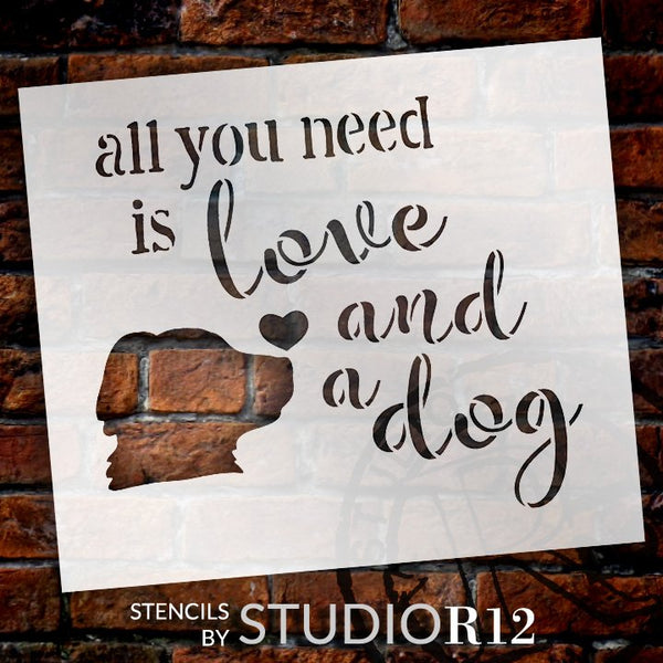 All You Need Is Love and A Dog Stencil | DIY Pet  Home Decor | Craft & Paint Wood Signs | 20