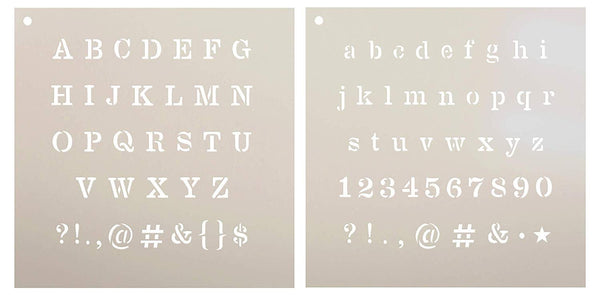 Megeon Letter 2-Part Stencil by StudioR12 | Upper & Lower Case Lettering | Journaling | Scrapbooking | Personalization | STCL2601 | Select Size