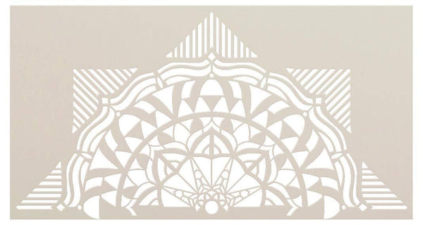 Mandala - Geometric - Half Design Stencil by StudioR12 | Reusable Mylar Template | Use to Paint Wood Signs - Pallets - Pillows - Wall Art - Floor Tile - Select Size (30