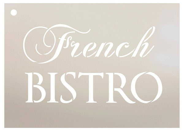 French Bistro Stencil by StudioR12 | Reusable Mylar Template | Use to Paint Wood Signs - Pallets - Walls - DIY Restaurant Decor - Select Size