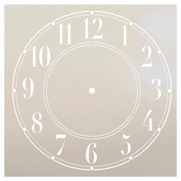 Schoolhouse Clock Stencil by StudioR12 | Basic Style Clock Face Art - Medium 9.5 x 9.5-inch Reusable Mylar Template | Painting, Chalk, Mixed Media | Use for Crafting, DIY Home Decor - STCL179_3