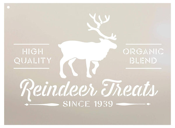 Reindeer Treats Organic Blend - by StudioR12 | Reusable Mylar Template | Use to Paint Wood Signs - Walls - Pallets - Pillows - DIY Home Christmas Decor - Select Size