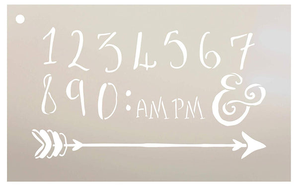 Wedding Sign Numbers - Numeral & Embellishment - Fancy Funky Stencil by StudioR12 | Reusable Mylar Template | Use to Paint Wood Signs - Pallets - DIY Wedding Decor - Select Size
