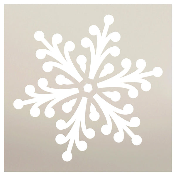 Snowflake Stencil by StudioR12 | Jeweled Winter Art - Reusable Mylar Template | Painting, Chalk, Mixed Media | Use for Journaling, DIY Home Decor - STCL951 SELECT SIZE