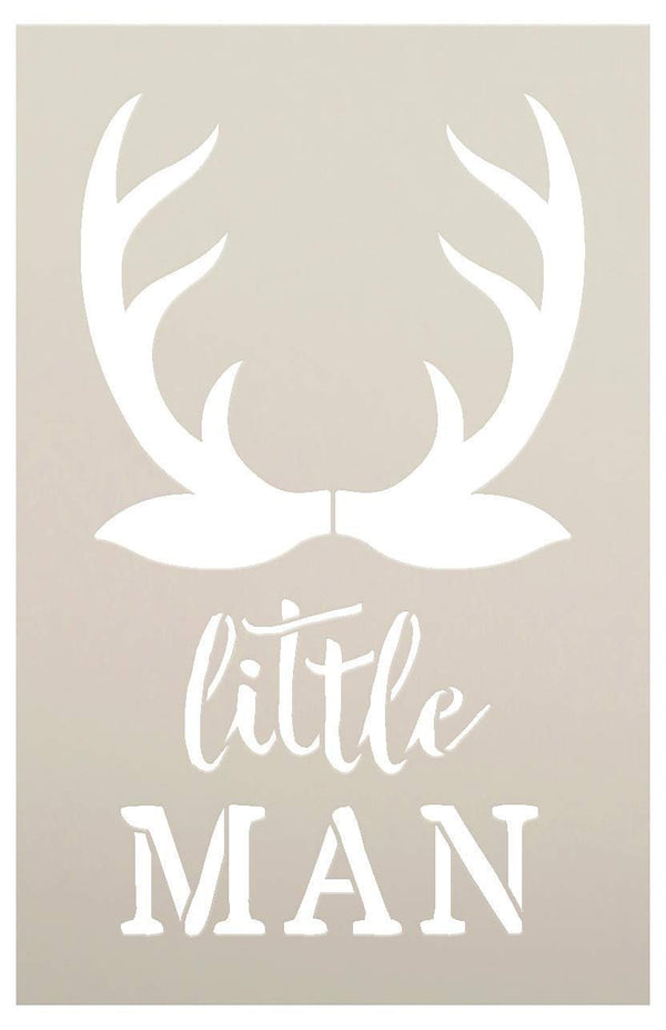 Little Man - Antlers - Word Art Stencil - STCL1757 - by StudioR12