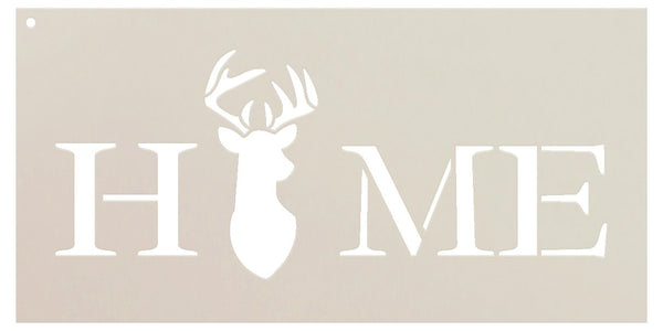 Home Stencil with Deer & Antlers StudioR12 | Modern Country Word Art for Kitchen | DIY Rustic Farmhouse Decor | Craft & Paint Wood Signs | Reusable Mylar Template | Select Size (20