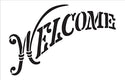 Welcome Stencil by StudioR12 Skinny Serif Arched Word Art - Small
