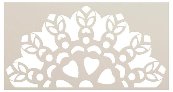 Mandala - Tiki - Half Design Stencil by StudioR12 | Reusable Mylar Template | Use to Paint Wood Signs - Pallets - Pillows - Wall Art - Floor Tile - Select Size