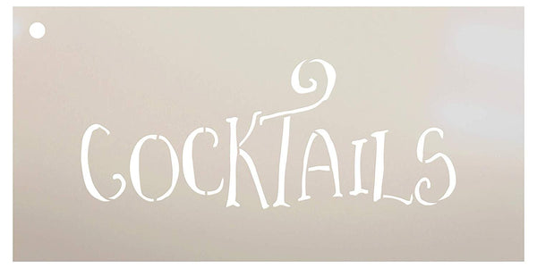 Wedding Sign Word - Cocktails - Fancy Funky Stencil by StudioR12 | Reusable Mylar Template | Use to Paint Wood Signs - Pallets - Pillows - DIY Wedding Decor - Select Size