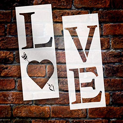 9 Pieces Valentine’s Day Heart Stencils Reusable Love Heart Stencil  Template