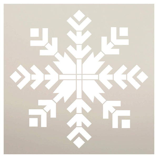 8 Point Arrow Snowflake Stencil | DIY Vintage Holiday Home Decor | Rustic Farmhouse Christmas Wall Art | Reusable Mylar Template | Select Size