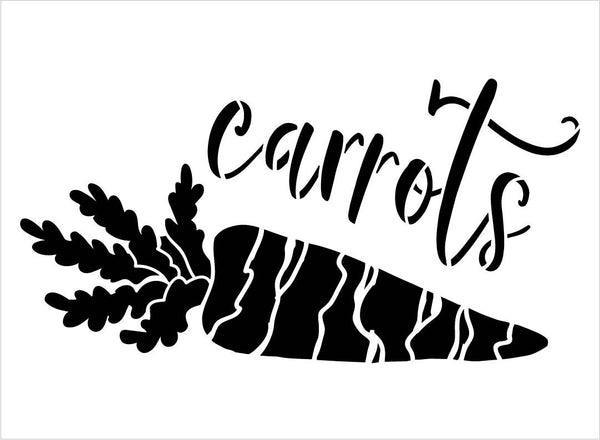 Carrots Garden Marker Stencil by StudioR12 | DIY Spring Backyard Outdoor Home Decor | Vegetable Plant Label | Craft & Paint Wood Signs | Reusable Mylar Template | Select Size