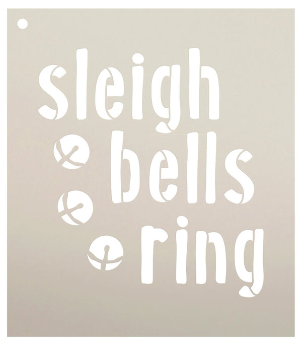 Sleigh Bells Ring with Bells Stencil by Studio R12 | Use to Paint Wood Signs - Pallets - Seasonal Decor - DIY Christmas Decor | Select Size | STCL2193