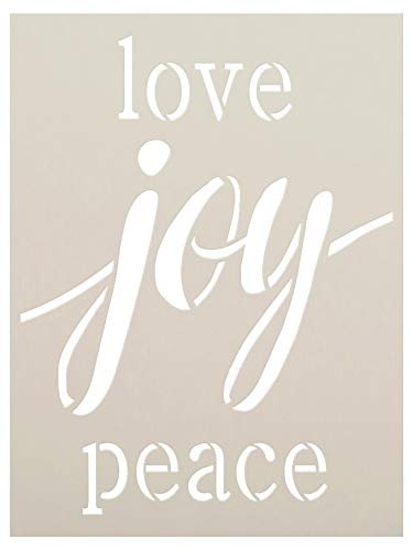 Love Joy Peace by StudioR12 | Christmas Fruit of The Spirit | Reusable Mylar Template | DIY Farmhouse Holiday Decor & Faith Gift | Paint Wood Signs | Home Crafting | Select Size