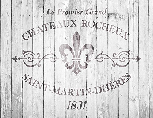 Chateaux Rocheux Saint-Martin-Dheres Stencil by StudioR12 | French Stone Manor Art Reusable Mylar Template | Painting, Chalk, Mixed Media | Wall Art - STCL2330 - SELECT SIZE