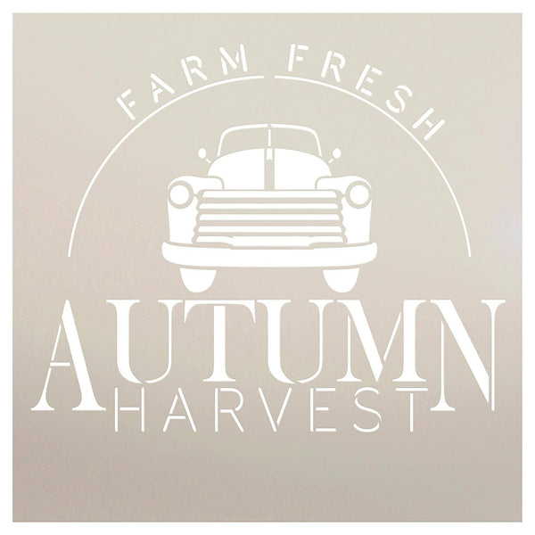 Farm Fresh Autumn Harvest Small Pumpkin Truck Stencil by StudioR12 | Paint Signs | Word Art Reusable | Family Dining Room | Painting Chalk Mixed Media Multi-Media | DIY Home - Choose Size