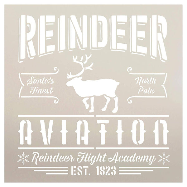 Reindeer Aviation Santa's Finest North Pole Stencil by StudioR12 | Wood Signs | Word Art Reusable | Family Dining Room | Painting Chalk Mixed Multi-Media | DIY Home - Choose Size