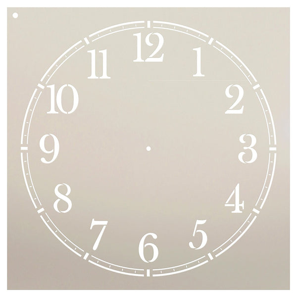 Coffee House Clock Face Stencil by StudioR12 | Classic Numbers Clock Art - Reusable Mylar Template | Painting, Chalk, Mixed Media | DIY Decor - STCL2331 - SELECT SIZE