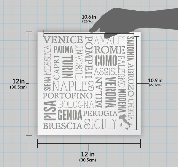 Background Words - Cities of Italy Stencil - 12