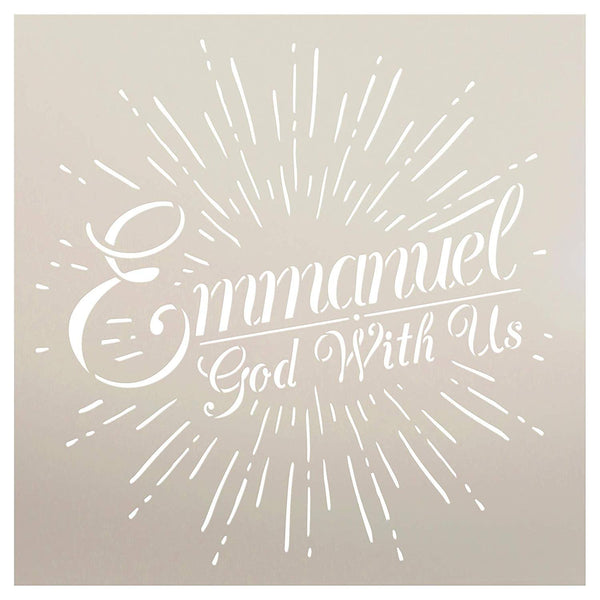 Emmanuel God with Us Stencil by StudioR12 | Christmas & Holiday | for Painting Wood Signs | Word Art Reusable | Family Dining Room | Chalk Mixed Multi-Media | DIY Home - Choose Size