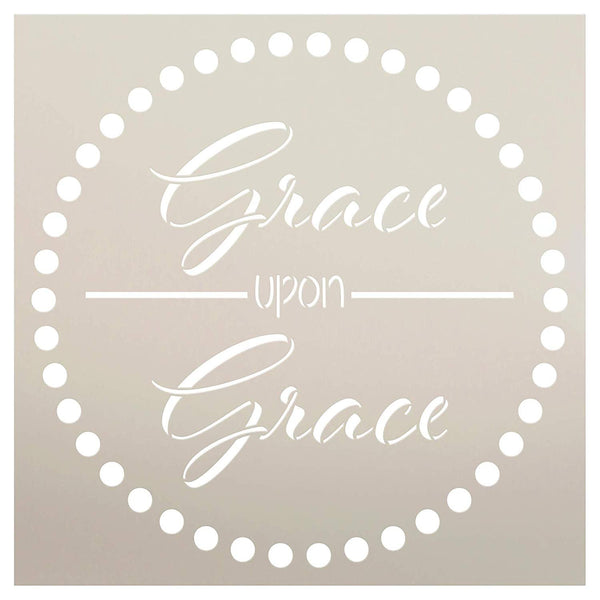 Grace Upon Grace Stencil by StudioR12 | Reusable Mylar Template | Paint Square Wood Sign | Home Decor | DIY Christian Faith Jesus Gift | Select Size