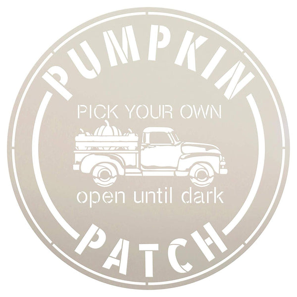 Pumpkin Patch Pick Your Own-Truck Stencil by StudioR12 | Wood Signs | Word Art Reusable | Fall | Painting Chalk Mixed Media Multi-Media | Use for Journaling, DIY Home - Choose Size