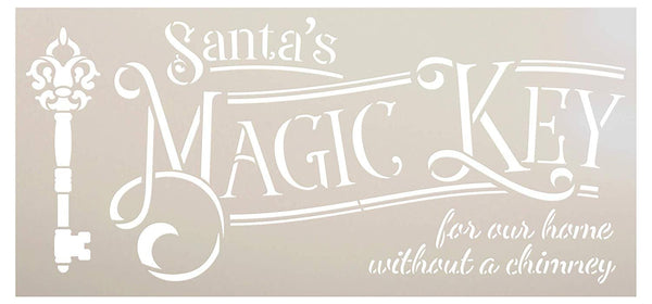 Santa's Magic Key Stencil by StudioR12 | Holiday Christmas Decor North Pole Workshop Home Without a Chimney | Reusable Mylar Template | Paint Wood Signs Chalk | DIY Crafting | Select Size | STCL2919