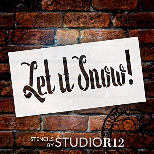 Let It Snow Stencil by StudioR12 | Whimsical Winter Word Art - Reusable Mylar Template | Painting, Chalk, Mixed Media | Use for Journaling, DIY Home Decor- STCL1380_2