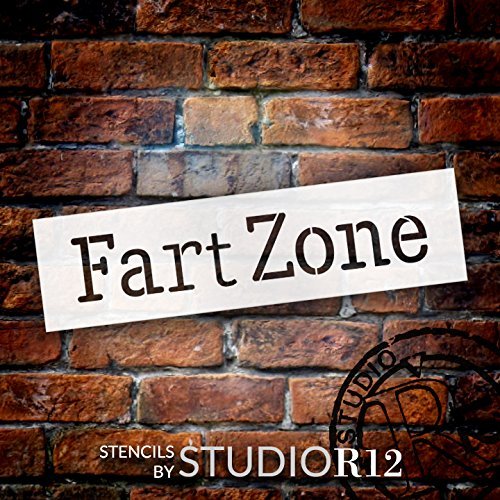 Fart Zone Stencil by StudioR12 | Reusable Mylar Template | Use to Paint Wood Signs - Pallets - Warning Sign - DIY Man Cave Decor - Select Size (18