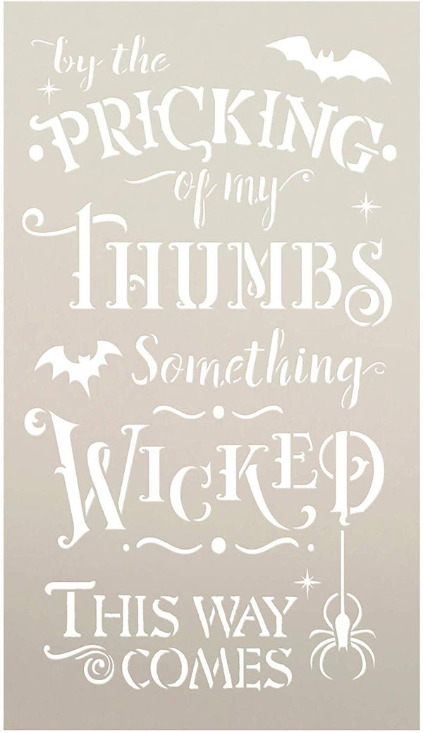 Something Wicked This Way Comes Stencil by StudioR12 | DIY Halloween Quote Home Decor | Craft & Paint Wood Signs | Select Size