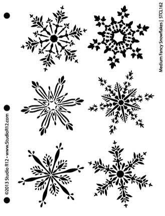 Snowflake Stencil by StudioR12 | Classic Winter Holiday Art | Reusable  Mylar Template | Painting, Chalk, Mixed Media | Use for Wall Art, DIY Home