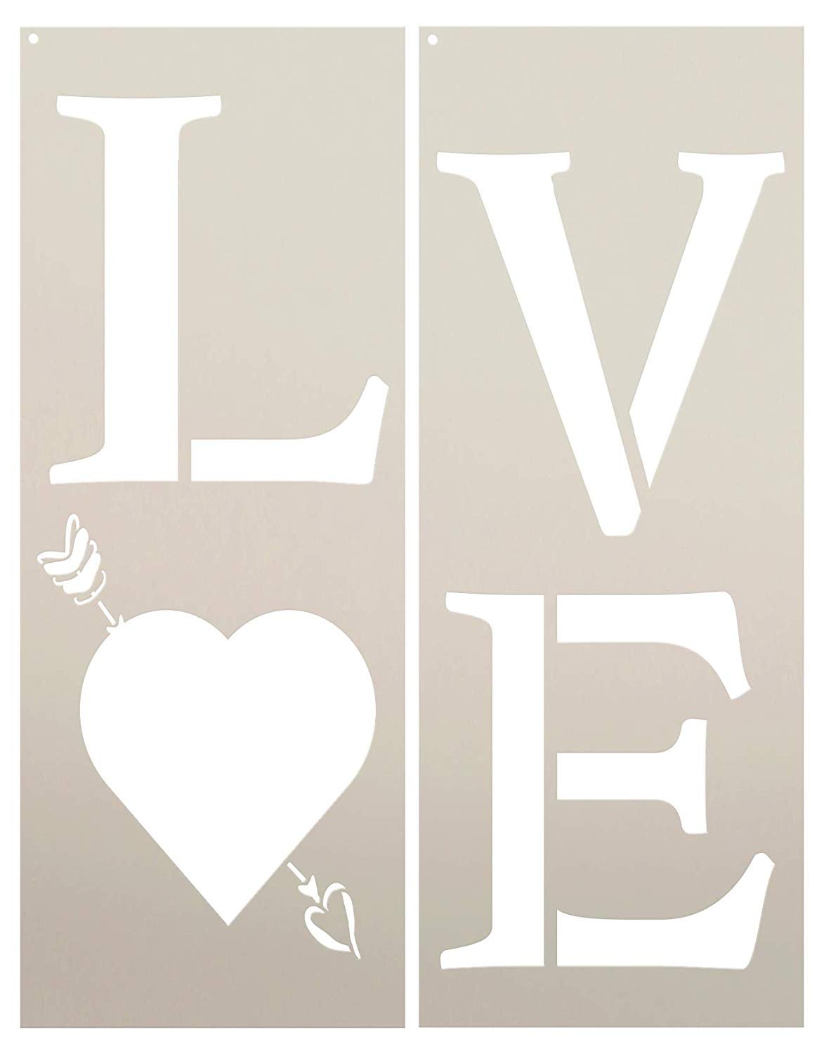 Love Heart & Arrow Tall Porch Stencil by StudioR12 | 2 Piece | DIY Lar ...