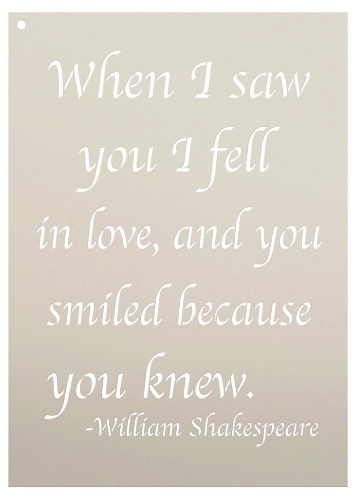 When I Saw You I Fell In Love, and You Smiled Because You Knew