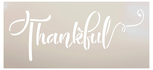 Thankful Fall Stencil by StudioR12 | Wood Sign | Reusable Mylar Template | Holiday Seasonal Display Wall Decor | Multi Layering Art Project | Journal Art Deco | DIY Home - Choose Size