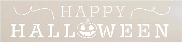 Happy Halloween Jack-O-Lantern Stencil by StudioR12 | DIY Fall Pumpkin Home Decor | Craft & Paint | Reusable Template | Select Size