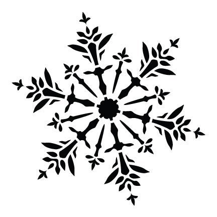 Snowflakes Stencil by StudioR12, Delicate Winter Snow Art