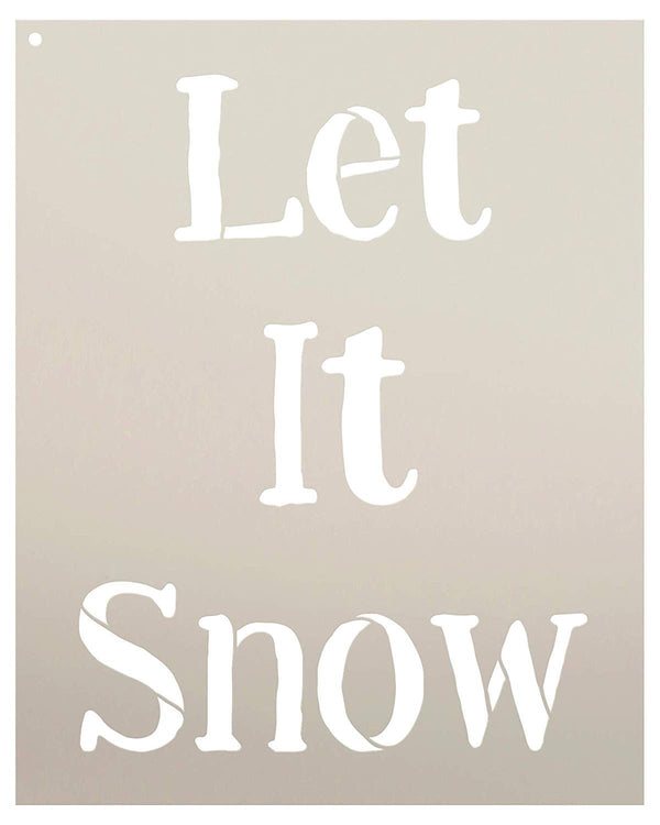 Let It Snow Stencil by StudioR12 | Reusable Mylar Template | Use to Paint Wood Signs - Pallets - Pillows - DIY Winter Decor - Select Size