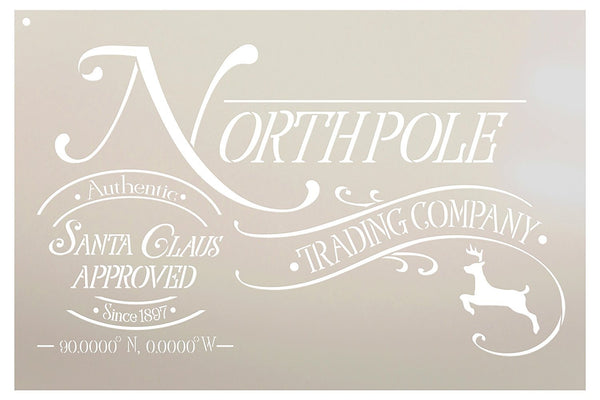 North Pole Trading Company Stencil by StudioR12 | Reusable Mylar Template | Use to Paint Wood Signs - Pallets - Front Door - Entry - Porch - DIY Christmas Decor - Select Size