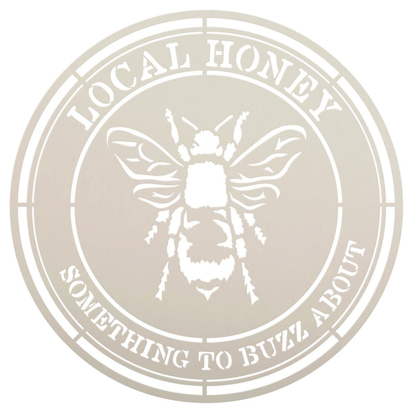 Local Honey Circle Stencil with Bee by StudioR12 | DIY Country Kitchen Home Decor | Craft & Paint | Reusable Template | Select Size