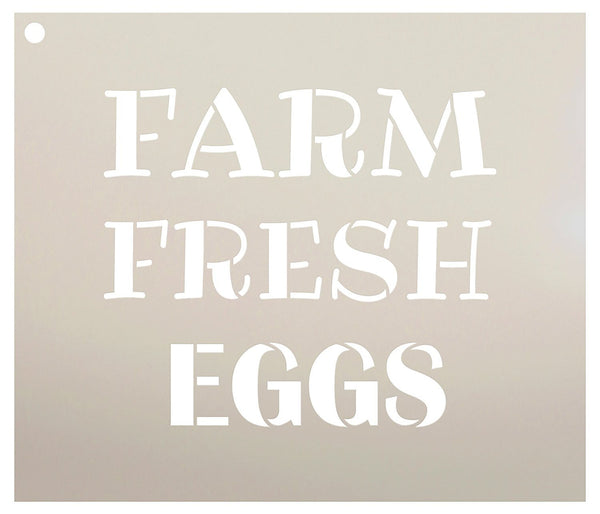 Farm Fresh Eggs Word Stencil by StudioR12 | Painting, Chalk, Mixed Media | Use for Wall Art, DIY Home Decor | STCL2184| SELECT SIZE